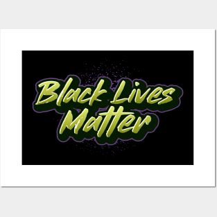 Black Lives Matter Green and Purple Graffiti Posters and Art